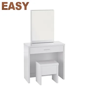 Bedroom Foldable Mirrored Dresser Wooden Furniture Dressing Table