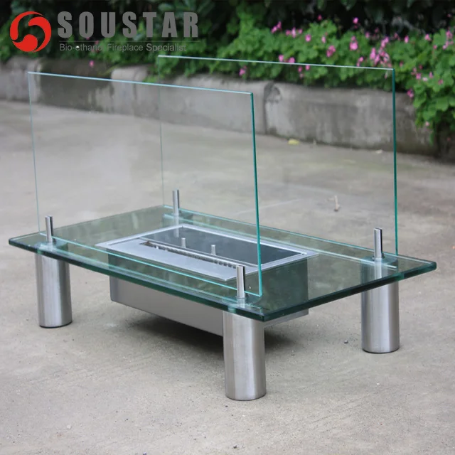 2016 Home Depot Bio Ethanol Table Fireplace With Glass Fire Screen