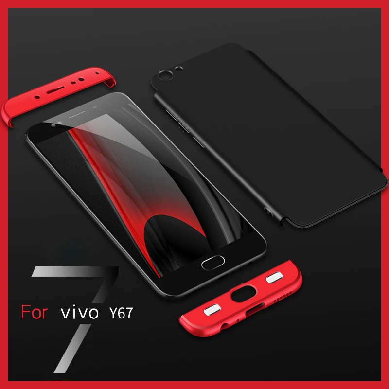 2018 hot sell 360 cover Removable 3in1 Hard PC Shield Back Cover Case for Vivo Y67 phone cases