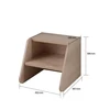 Oak Wood Two Step Stool Kids Anti-slip Bed Stairs Ladder Wooden Two Step Children's Stool with Handles