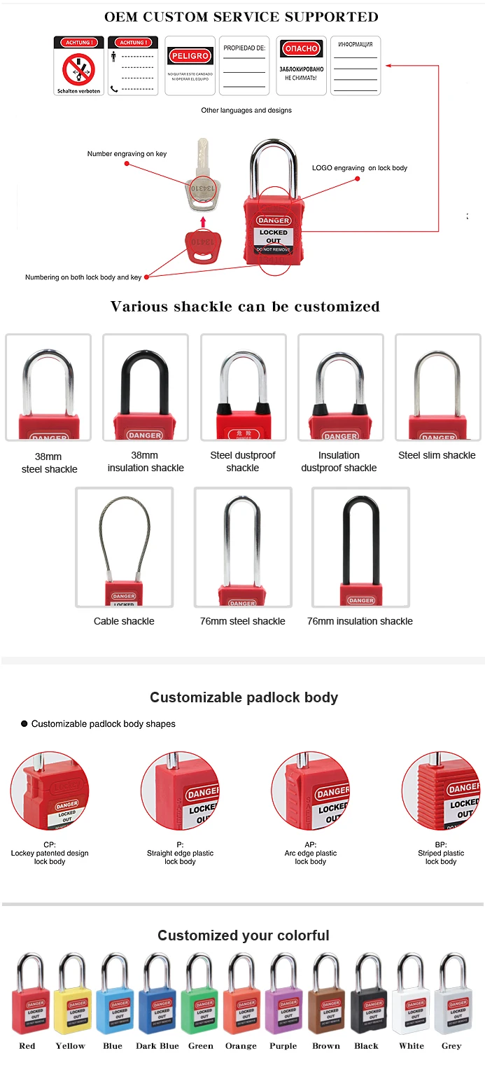38mm ABS Keyed Alike Safety Lockout Padlock