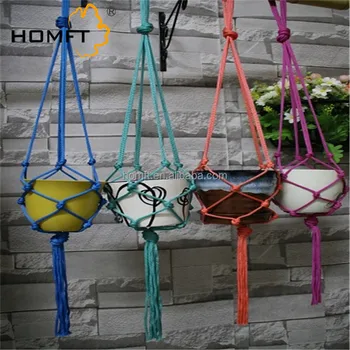 Hand Made Macrame Plant Hangers Decorative Indoor Hand Made Macrame Plant Hangers Decorative Indoor