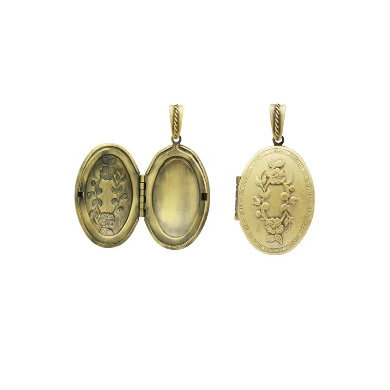 Brass Oval Shaped Photo Locket Pendant Necklace Open Locket Buy Open