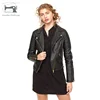 Custom Women's Faux Leather Short Jacket Moto Casual Coat for Spring and Autumn
