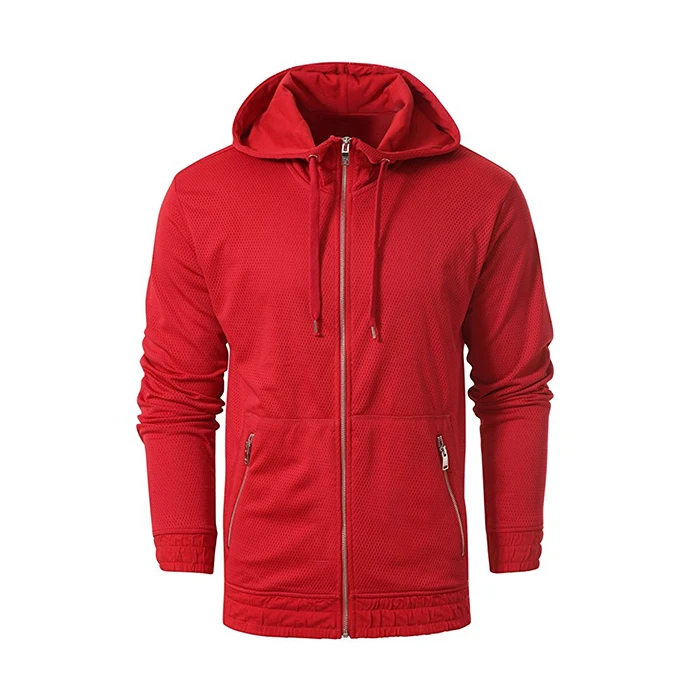 red fleece zip up moletom com capuz