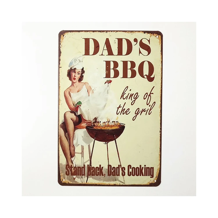 Wholesale Bbq Vintage Kitchen Tin Signs Retro Metal Sign For