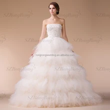 7A2997 couches princesse robe de bal sans manches classique robe de mariée en turquie
