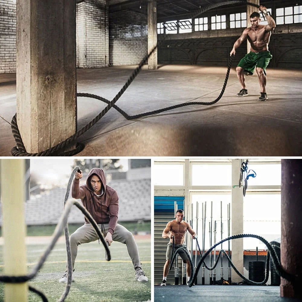 38mm Poly 9//12//15M Battle Rope Workout Strength Training Fitness Undulation Rop
