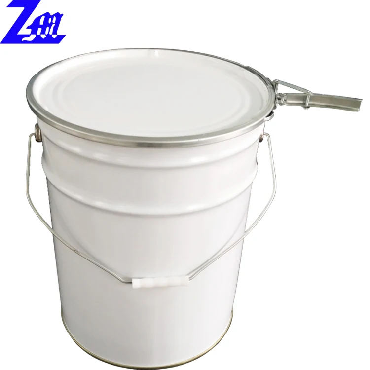 5 Gallon Steel/tin/tinplate/metal White Printed Pail With Hoop/lock Ring Lid Buy 5 Gallon