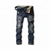 Customized New Hole Fashion Style Zipper Red Men's Denim Jeans Pants
