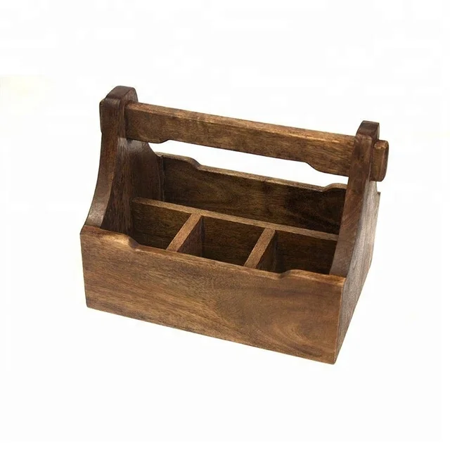 wood condiment holder