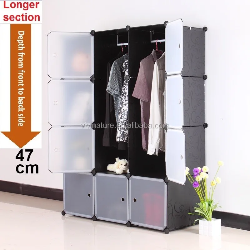 Viivnature Plastic Wardrobe Bedroom Furniture Box Cube Storage