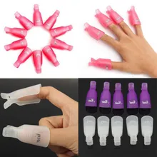 Hot 201510Pcs Plastic Acrylic Nail Art Soak Off Clip Cap UV Gel Polish Remover Wrap Tool