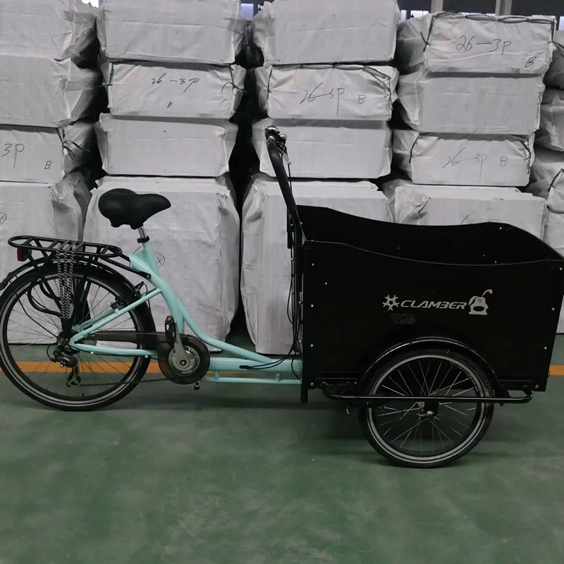 Ce Danish Bakfiets Family Pedal Assist 3 Wheel Electric Cargo Adult