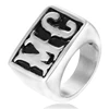 Unique Band Name Stainless Steel Jewelry English Words S O Custom Capital Letter Ring