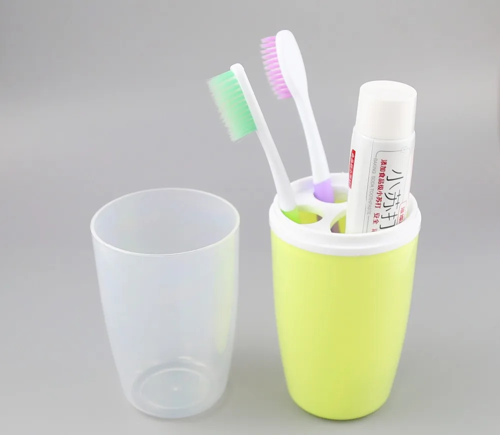 Oem Pp Toothbrushing Water Cup Tooth Brush Mug Sets Containing 2 Pieces