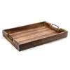 Custom oak walnut wood organizer tray