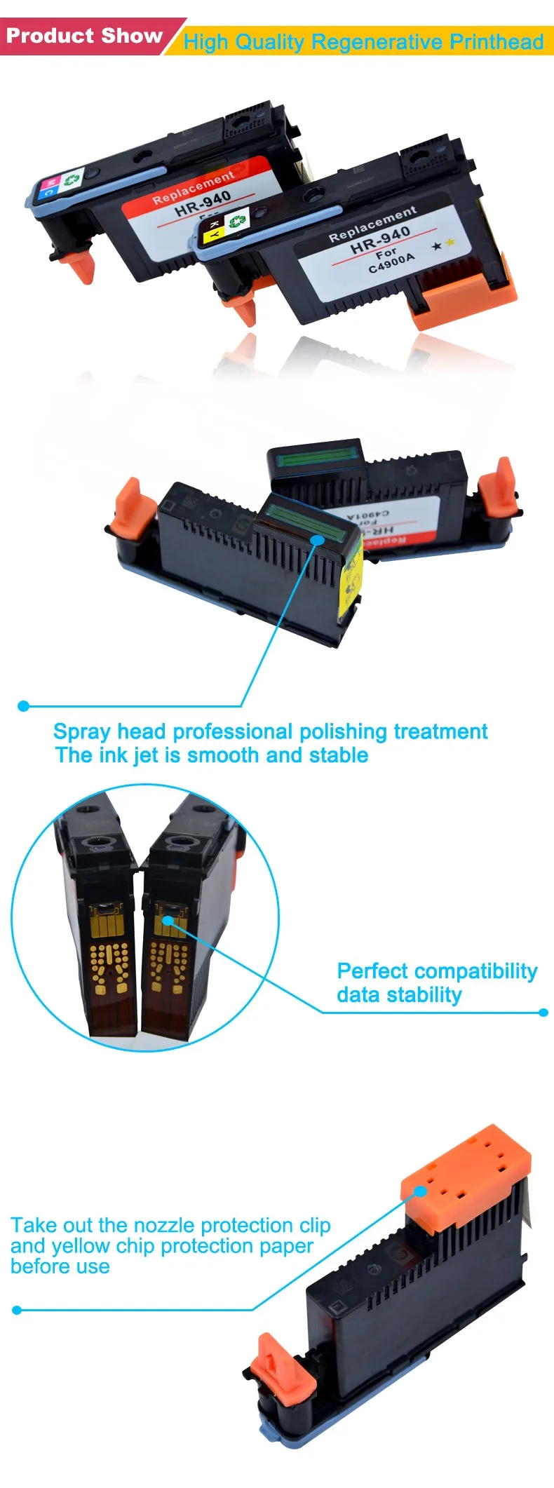 C4900A C4901A Testina Di Stampa Fits For HP 940 Officejet Pro 8500A - Foto 4