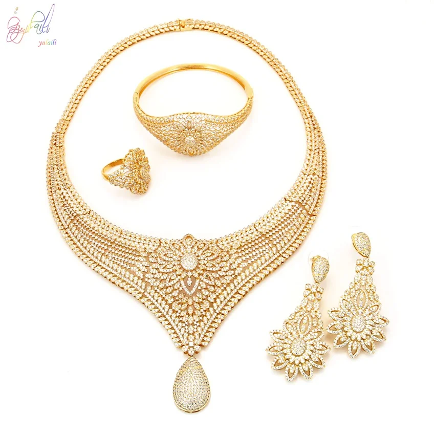 18k Gold Plated Top Quality Bridal Wedding Jewelry Set Buy Bridal