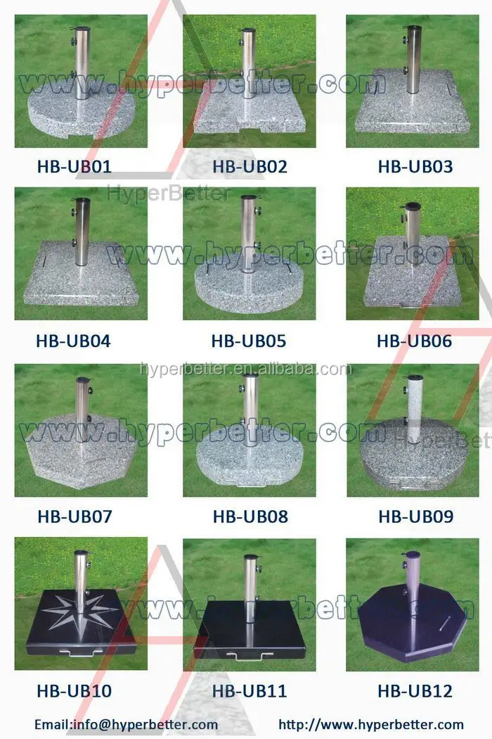 50kgs Round Granite Umbrella Base 304 Ss Strong Tube 4 Holes Buy
