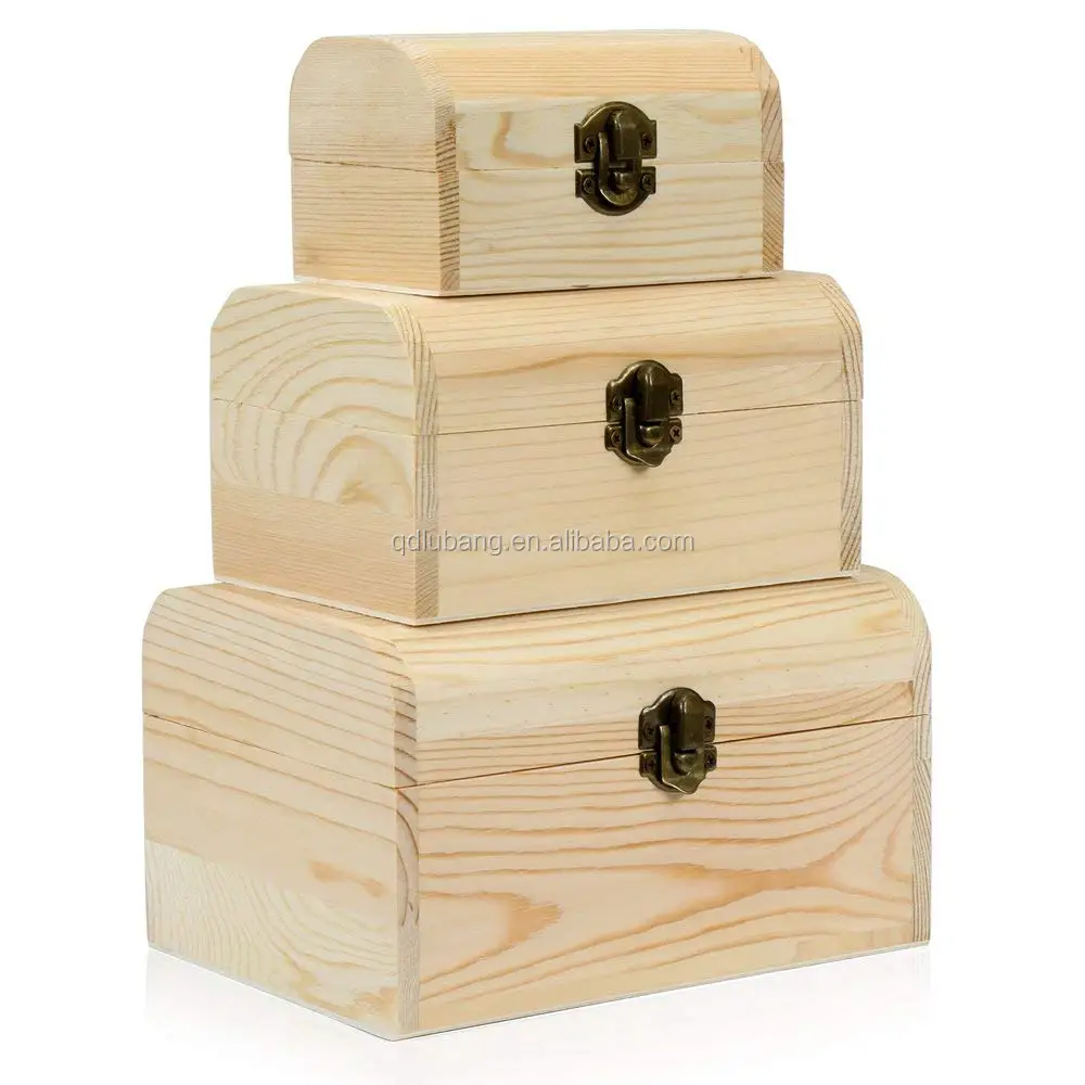 unpainted wooden boxes