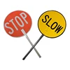 Custom reflective Aluminum Hand Held STOP SLOW Safety traffic road Sign