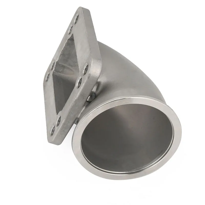 thumbnail interactive-video image 1 of T3 Turbo Exhaust 90° Stainless Steel Elbow Adapter Flange – Fits 2.5-Inch Pipe 1 of 4