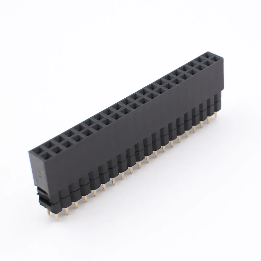 2.54mm Pitch Pin Header 2x20 Pin Female Header Connector Stacking ...
