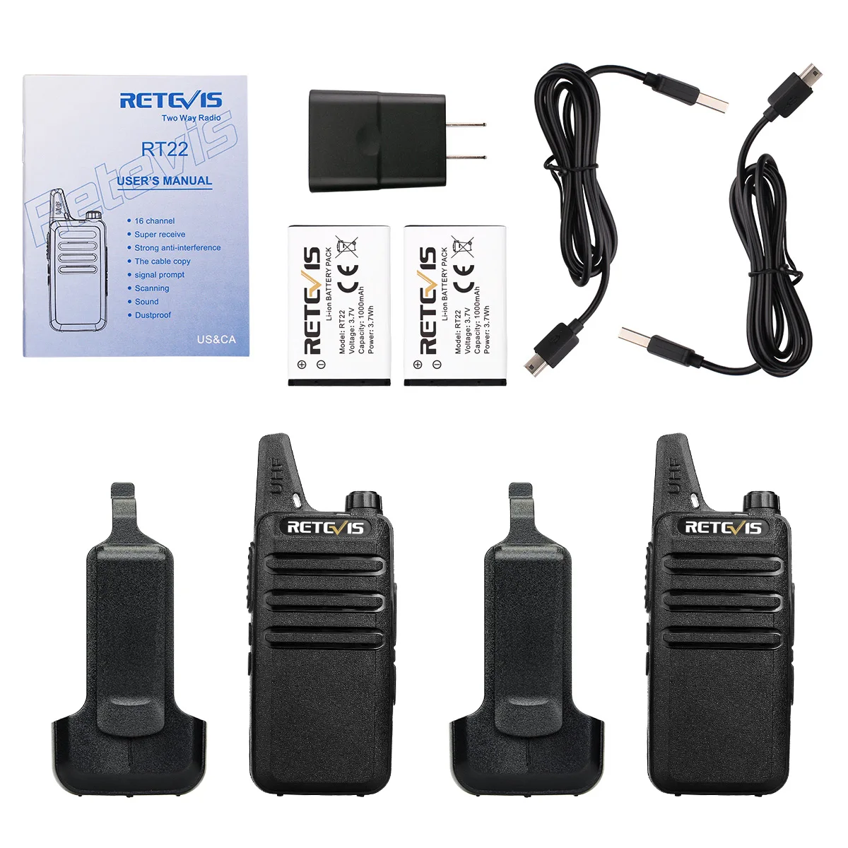 2 Way Radio Licence Free Uhf Frs Or Pmr Mini Portable Rechargeable Twin