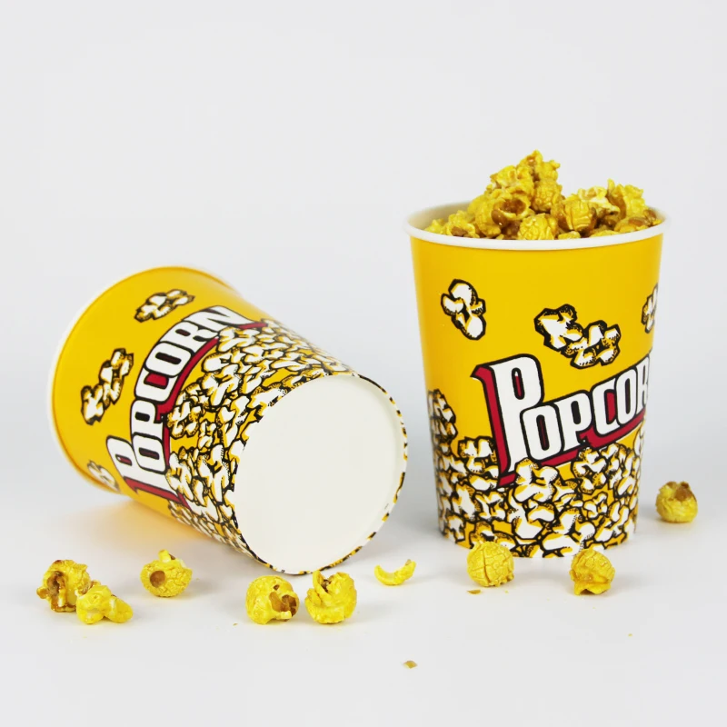 custom flexo print disposable popcorn bucket