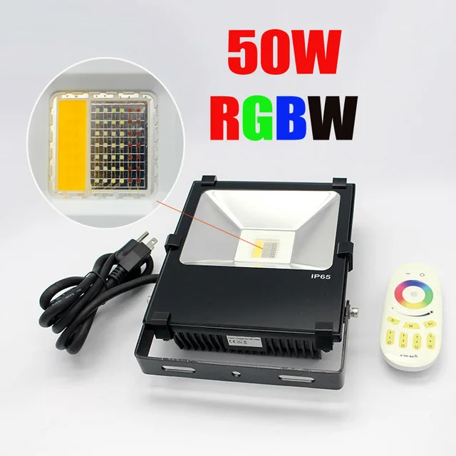 Aluminum white housing external spotlight ip65 outdoor RGB 50w dmx led flood light