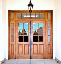 Двойной овальные стеклянные входные двери