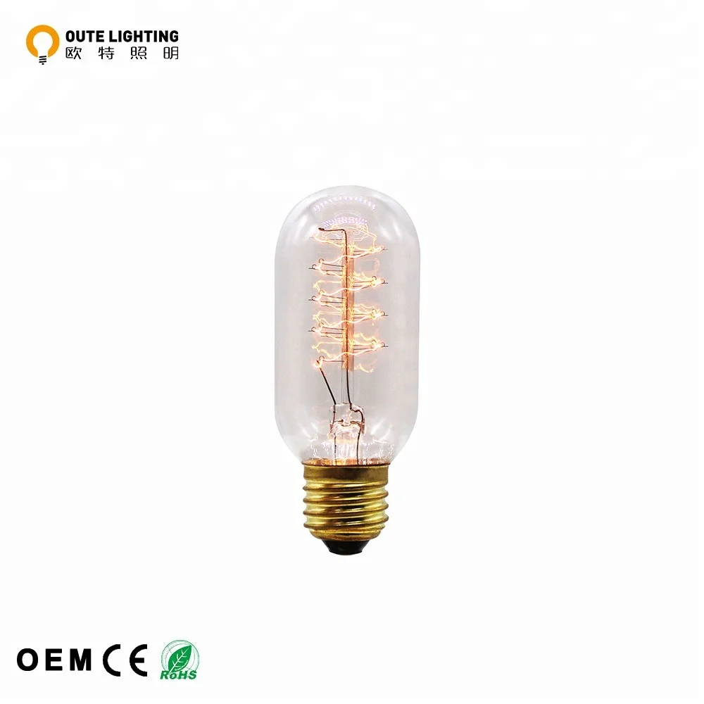 T45 spiral E27 220V Vintage spiral lighting string lights amber edison bulb