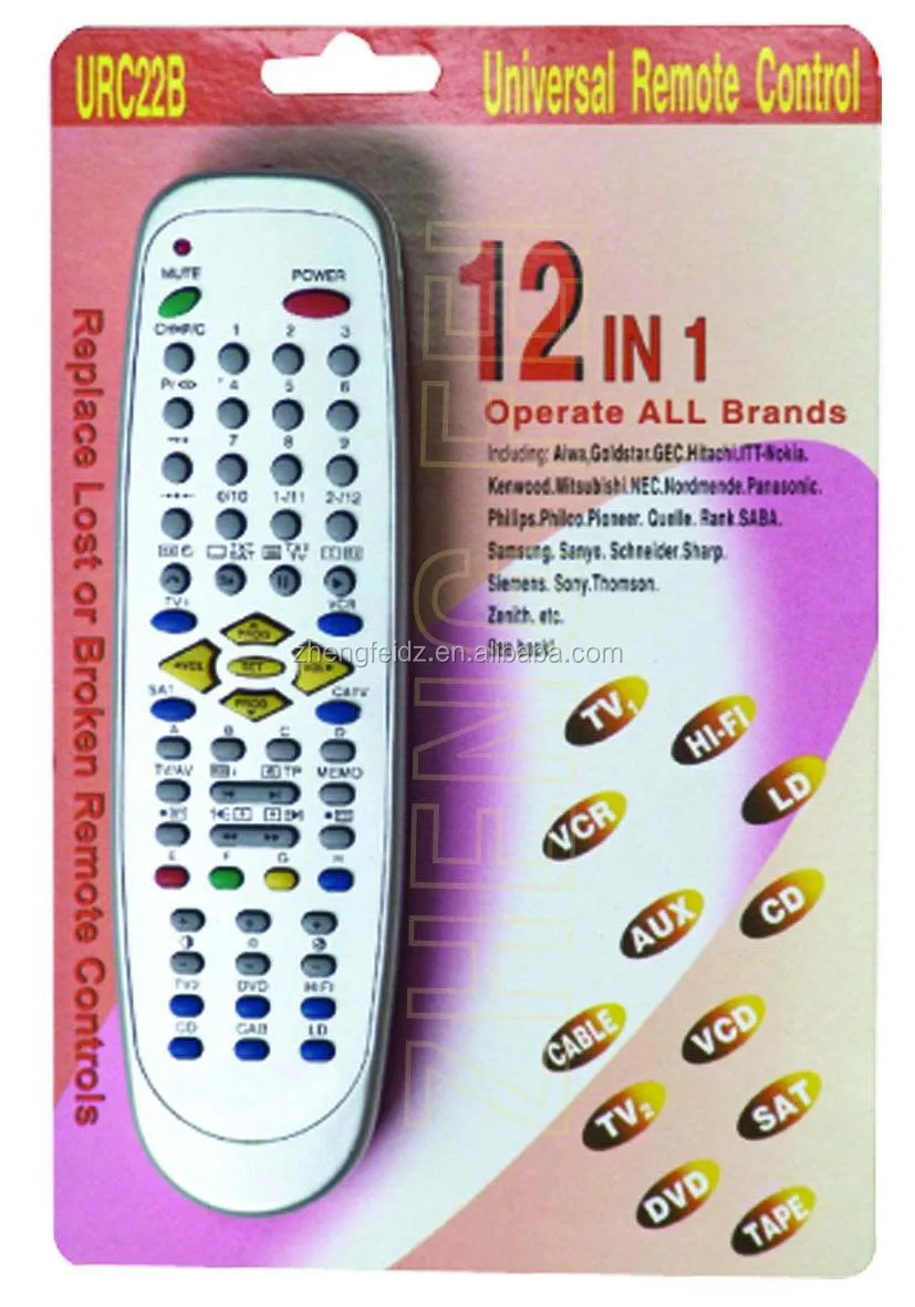 Universal Tv Remote Control 12 In 10 In 1 Tv/vcr/cat/hifi/satvcd/dvd/cd