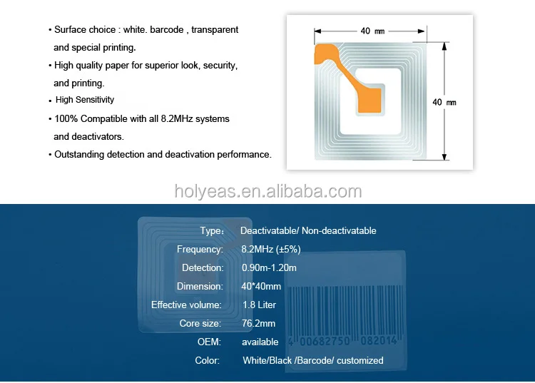 Best Sell Customized Eas RF Soft Label Retail Security Labels(id ...