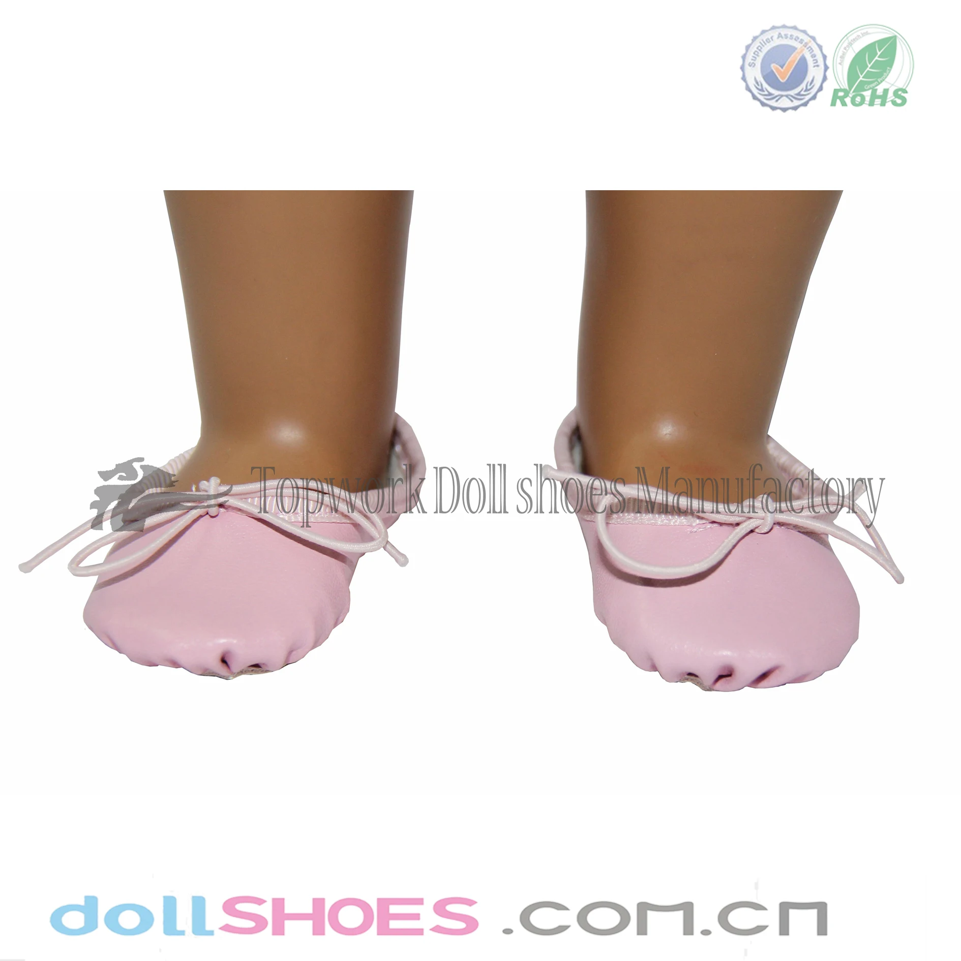 Beautiful Cute Pink 18 Inch American Girl Doll Ballet Shoes Doll Dancing Shoes With Elastic Band