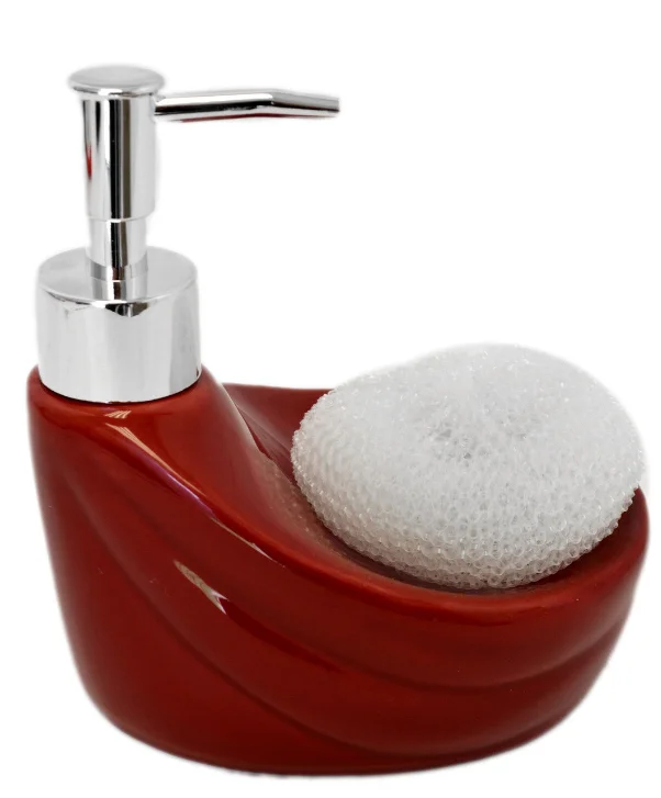 Black Ceramic Kitchen Soap Pump Lotion Dispenser Sink Sponge Scrubby ...