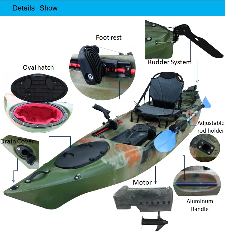 Vicking 12.5' Kayak Sit On Top Fishing Motor Kayak With Electric