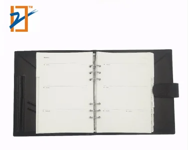 High Quality A5 Custom Calendar Loose Leaf Ring Leather Planner Notebook With Index Tab