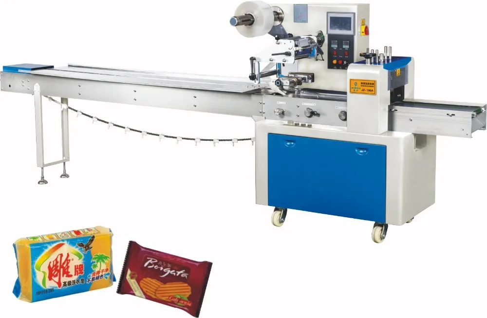 Factory Price Automatic Biscuit Cookie Mooncake Wrapping Pillow Packing Machine