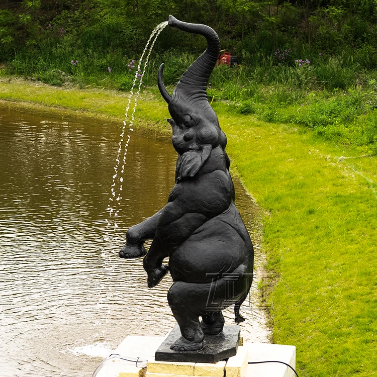 Hot Sale Outdoor Elephant Bronze Water Garden Fountain Buy Elephant