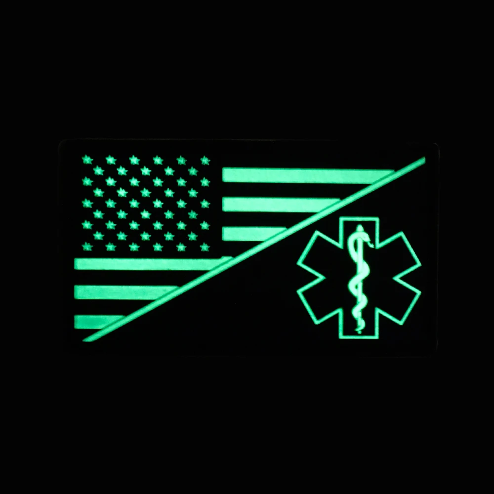 Custom Factory Price PVC Light Up glow  in the dark Patch