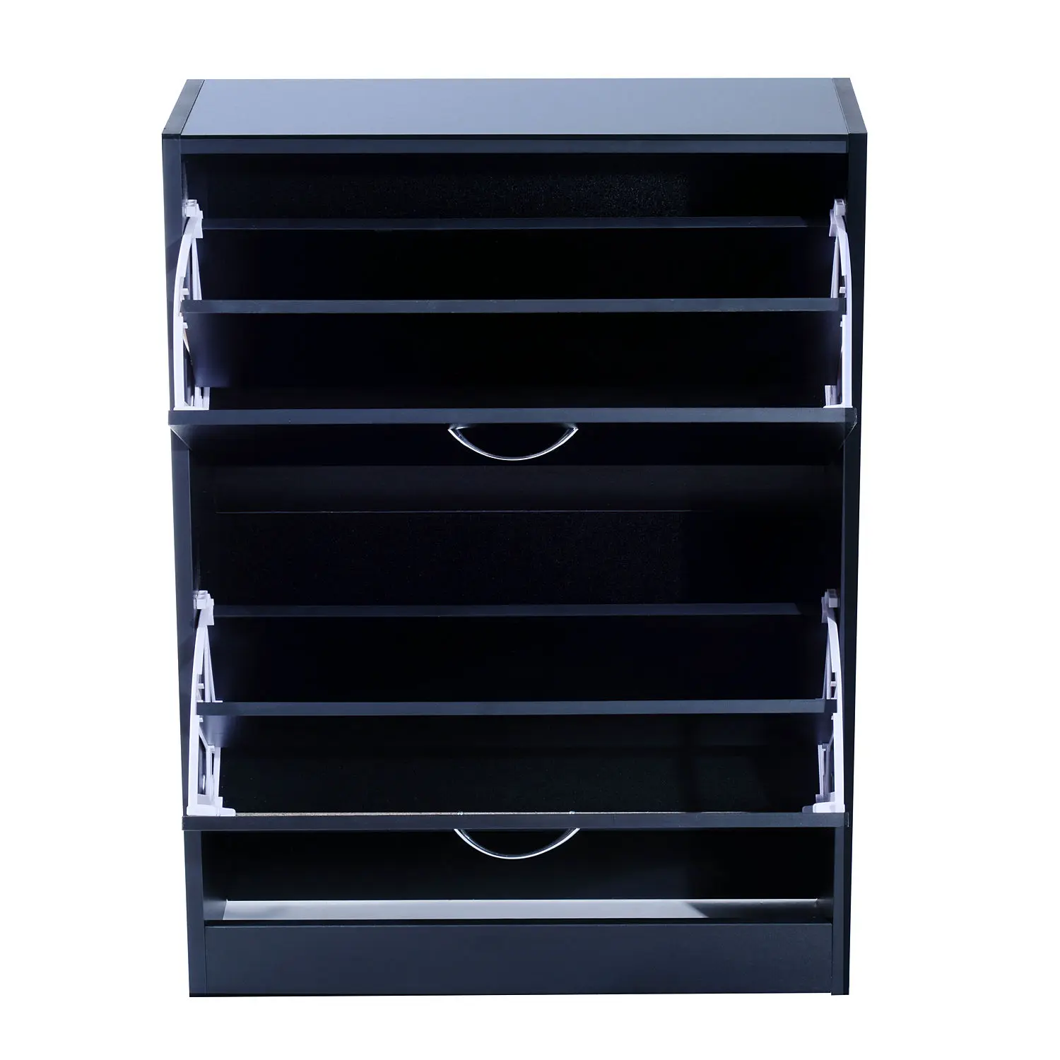 Modern 2 Drawer Shoe Cabinet 2-Tier Shoe Rack Storage Organizer with Doors for Entryway Bedroom