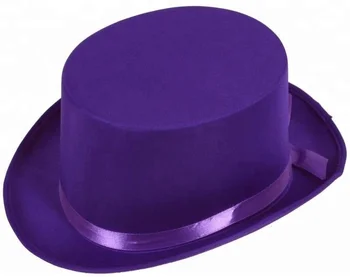 Adult Deluxe Satin Purple Top Hat Topper Willy Gangster Fancy Dress ...