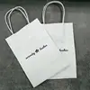 Fashion custom Printed Pattern White/black/Brown Kraft Paper gift Bags with handle For Shopping