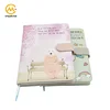 Customized cute magnet closure stitched bound pu stationery notebook for child