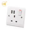 Furniture power 3 pin plug outlet lamp light USB socket