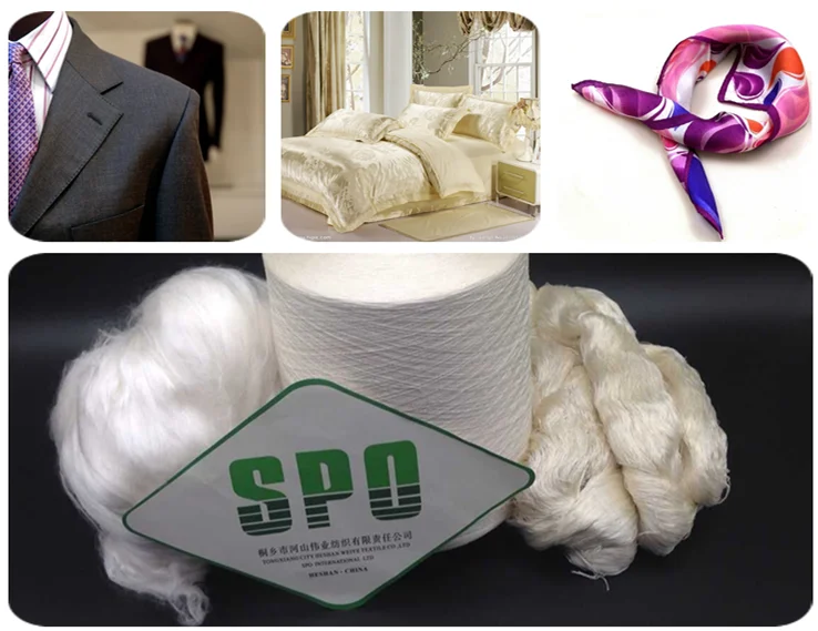 High Quality 140nm/2 Raw Silk Blended Wool Yarn Spun Silk Yarn Made In