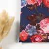 High quality 100% polyester flower pattern heat transfer rose print chiffon fabric for dress