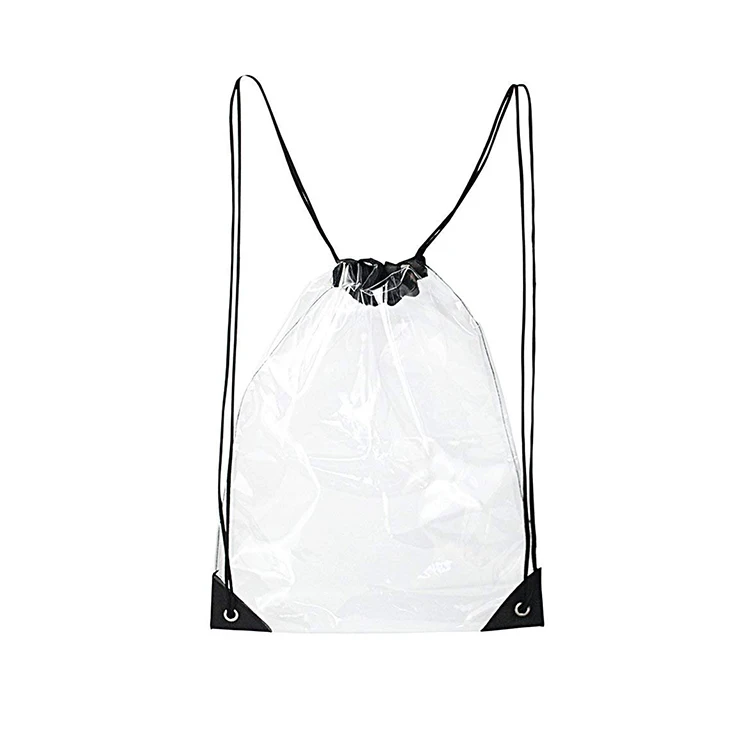 Customize Promotional Reusable Eco Friendly Clear Drawstring Bag